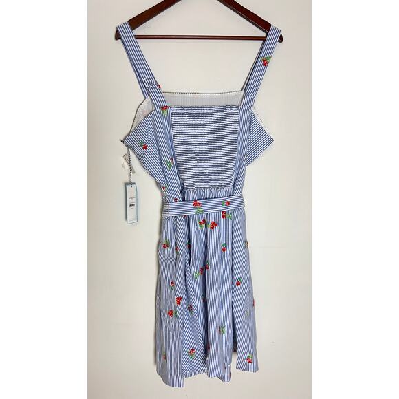 Blue and white Embroidered Cherry Dress Size X-Large - Picture 7 of 7